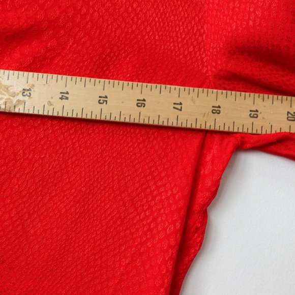 H M Dress Size 4 V Neck Midi Wrap Cocktail Jacquard Weave Snakeskin Cocktail Red - Picture 3 of 10